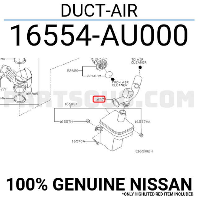 Воздухозаборник Nissan Almera Classic (B10) N17 (2006-2012) 16554AU000